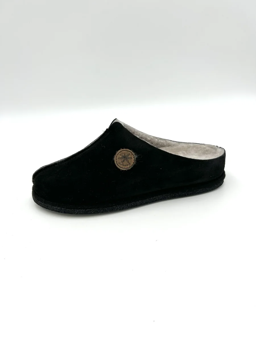 Daisy By Florance Pantofola ciabatta calda imbottita con plantare estraibile - nera e marrone - immagine 9