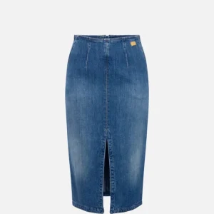 Gonna in denim con spacco