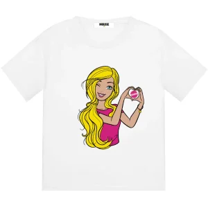 Tshirt Mousse mezza manica con stampa Barbie con cuore