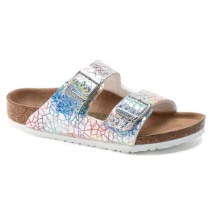 Birkenstock kids Arizona Flashy hologram silver (vegan)