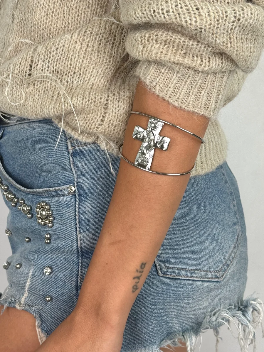 Bracciale rigido maxi croce - immagine 4