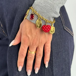 Bracciale cuore bombato - 2 colori