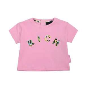 Tshirt Richmond mezza manica di colore rosa con scritta maculata