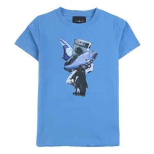 Tshirt Richmond blu con stampa sul davanti