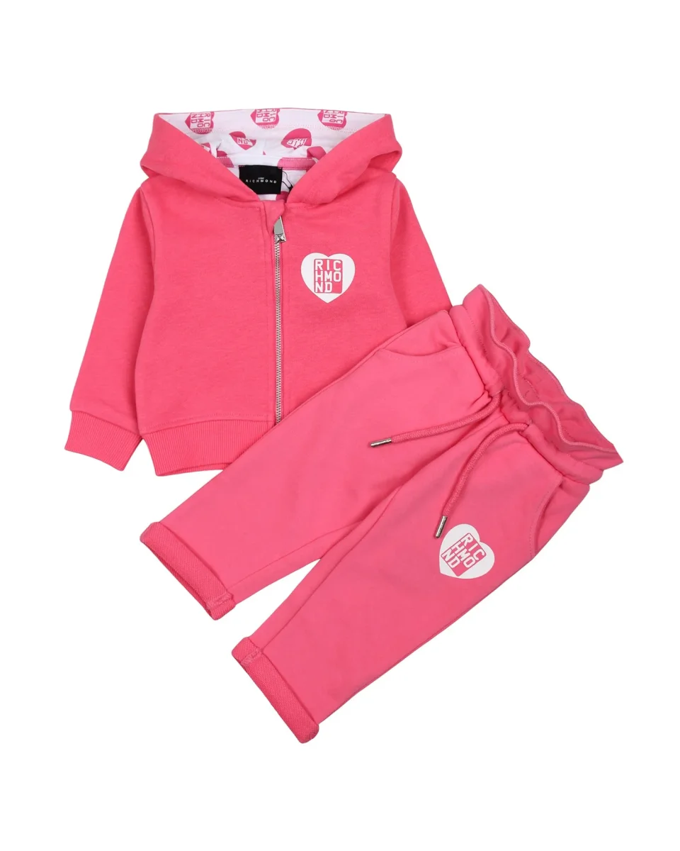 Completo tuta Richmond composto da felpa e pantalone di colore fucsia