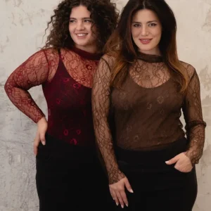 Maglia in pizzo trasparente