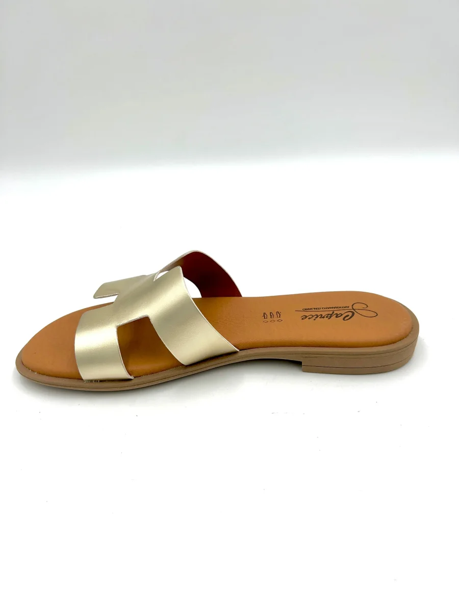 Caprice Ciabattina ispirazione H - memory foam / nero, oro, bianco, cuoio - immagine 8