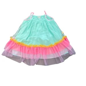 Abito Billieblush multicolor in tulle con spalline e sottoveste