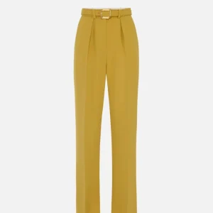 Pantaloni in crêpe leggero con cintura