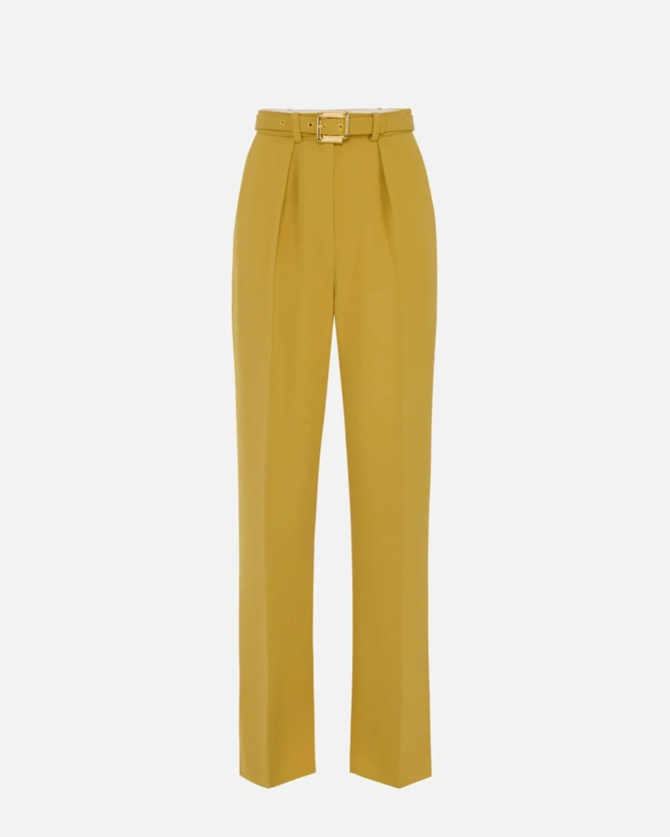 Pantaloni in crêpe leggero con cintura