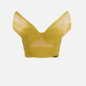 Top in tulle con stampa pois