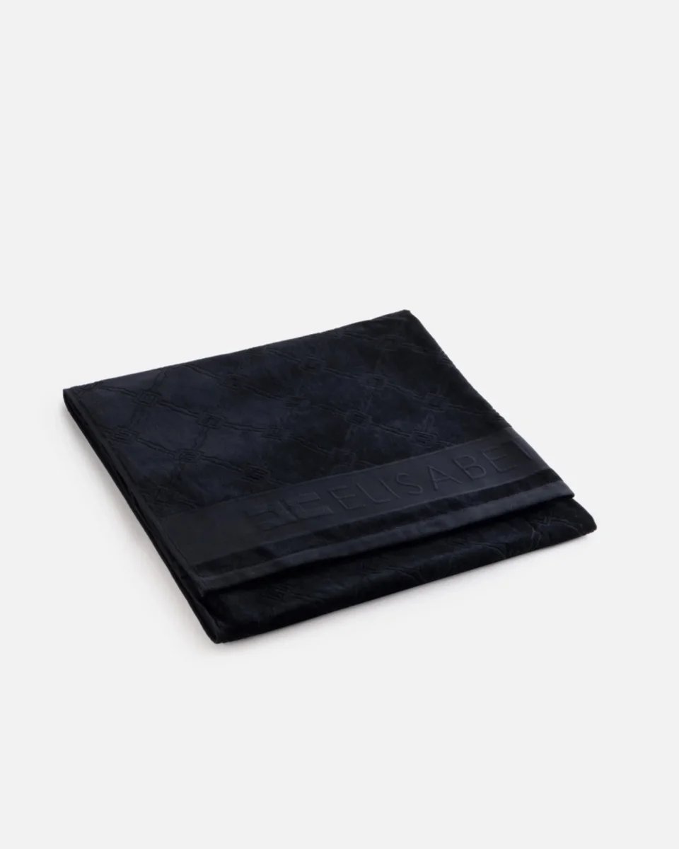 Telo mare in spugna jacquard con logo - immagine 2