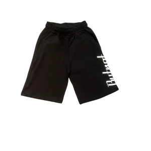 Bermuda ButNot in felpa di colore nero con scritta laterale bianca