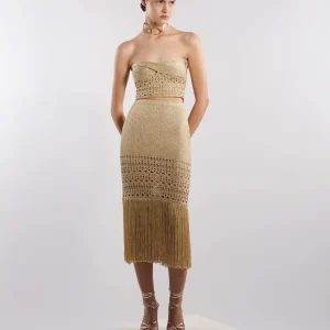 Gonna a tubino in filato lurex