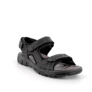 Igi&co Sandalo regolabile nabuk - total black