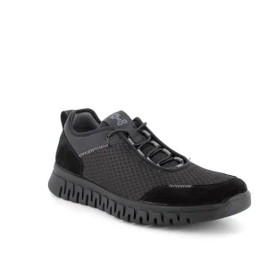 Igi&co Sneakers uomo tessuto traspirante e vera pelle (memory foam) - nero