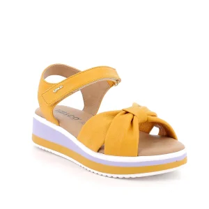 Igi&co Sandali in pelle con zeppa platform - giallo (memory foam)