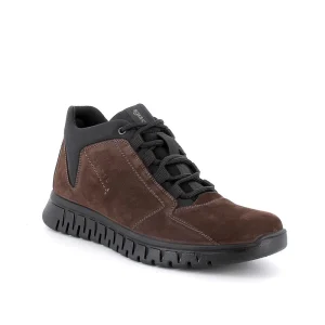 Igi&co Sneakers alta uomo in pelle - marrone caffè (memoryfoam)