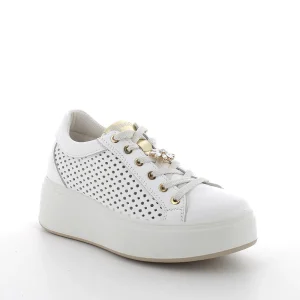 Igi&co Sneaker con zeppa in pelle nappa da donna - bianco