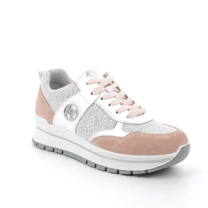 Igi&co Sneakers tessuto e scamosciato - rosa bianco argento (memory foam)
