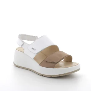 Igi&co Sandali con fasce regolabili in pelle da donna - marmotta marrone e bianco