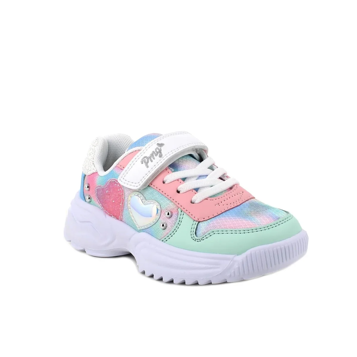 Primigi Sneakers chiusura a strappo e lacci finti - rosa e turchese - immagine 2