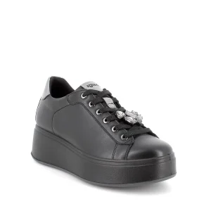 Igi&co Sneakers in pelle con gioiello rimovibile - nero