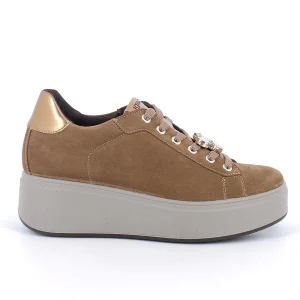 Igi&Co 8671244 Sneakers con zeppa da donna marrone con lacci