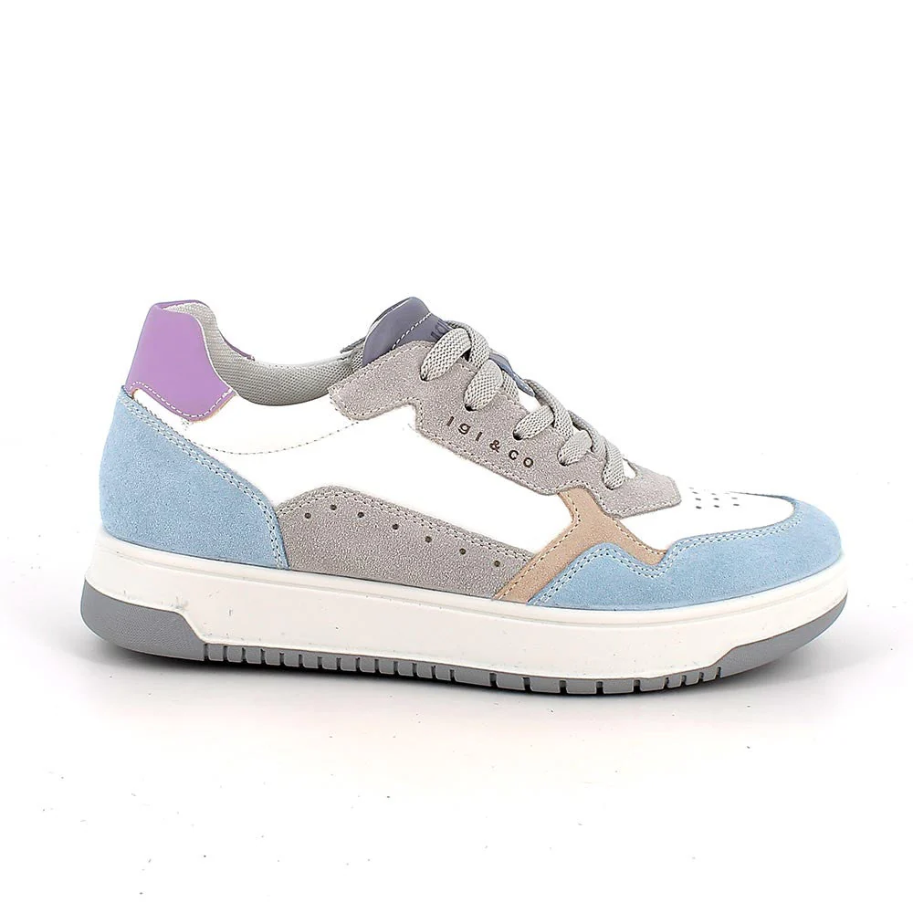 Igi&co Sneakers da donna, bianco grigio celeste rosa - immagine 3