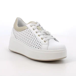 Igi&Co 1146911 Sneakers con zeppa da donna bianco con lacci