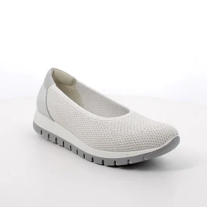 Igi&co Ballerine Slip on da donna con elastico, bianco e argento