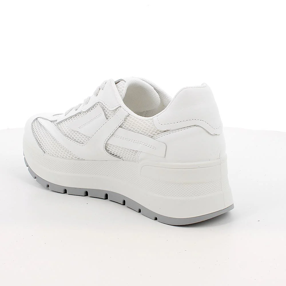 Igi&Co 1156900 Sneakers con zeppa da donna bianco con lacci - immagine 4