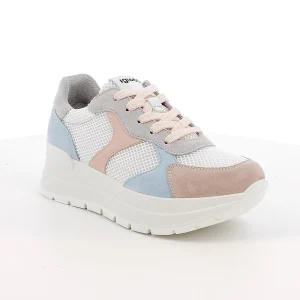 Igi&Co 1157033 Sneakers con zeppa da donna rosa e celeste con lacci