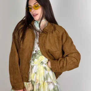 Bomber scamosciato coffee