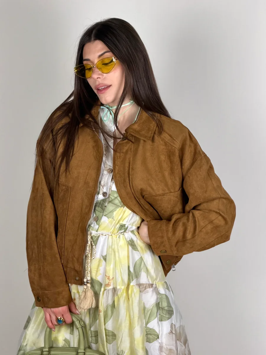 Bomber scamosciato coffee - immagine 2