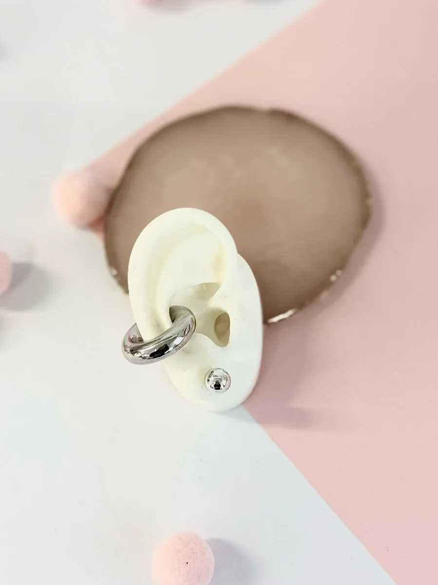 Maxi earcuff ciambella argento