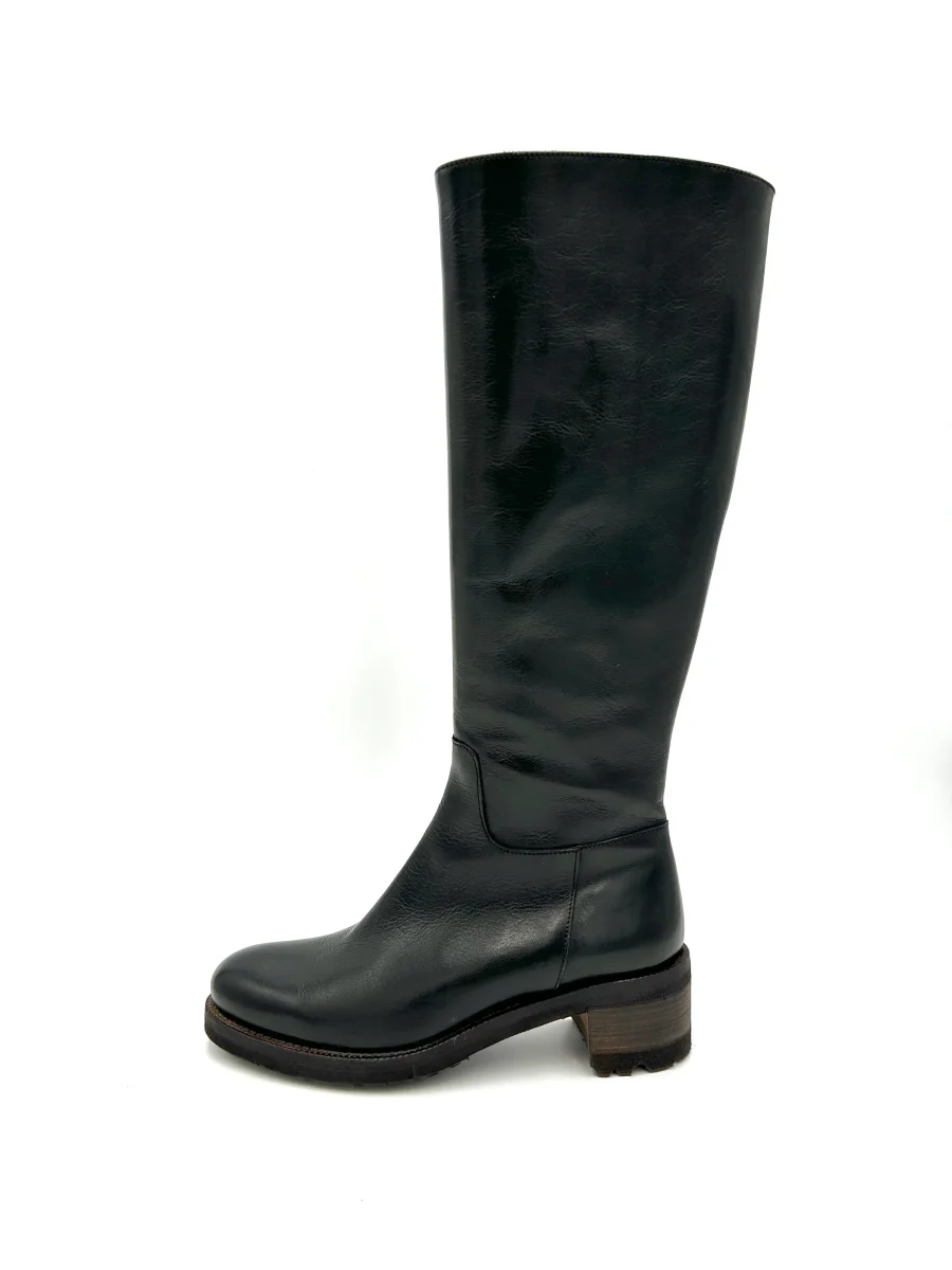 Calpierre Stivale alto elasticizzato con chiusura zip - in pelle nero - immagine 3