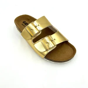 Gextop Sandali da donna in Similpelle con Doppia fibbia - Platino