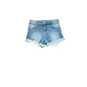 Shorts Richmond in jeans sfrangiato sul fondo con scritta "Rich" sul retro colorata