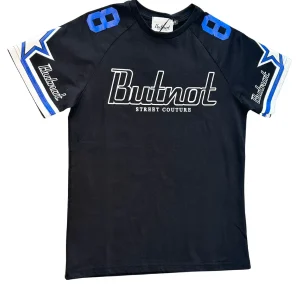 Tshirt ButNot con scritta sul davanti e numeri con righe sulle maniche