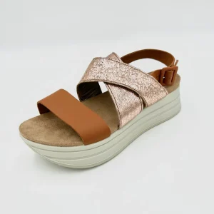 Igi&co Sandalo Platform regolabile in pelle - cuoio