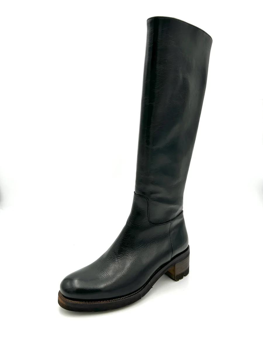 Calpierre Stivale alto elasticizzato con chiusura zip - in pelle nero - immagine 2