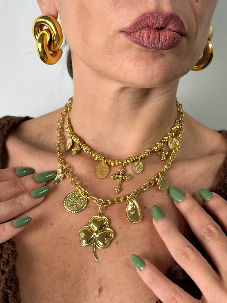 Collana portafortuna con charme- 2 colori - immagine 3