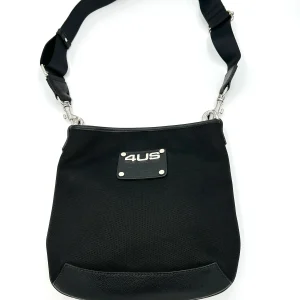 Cesare Paciotti 4US Borsello uomo piatto Nylon e vera pelle - nero