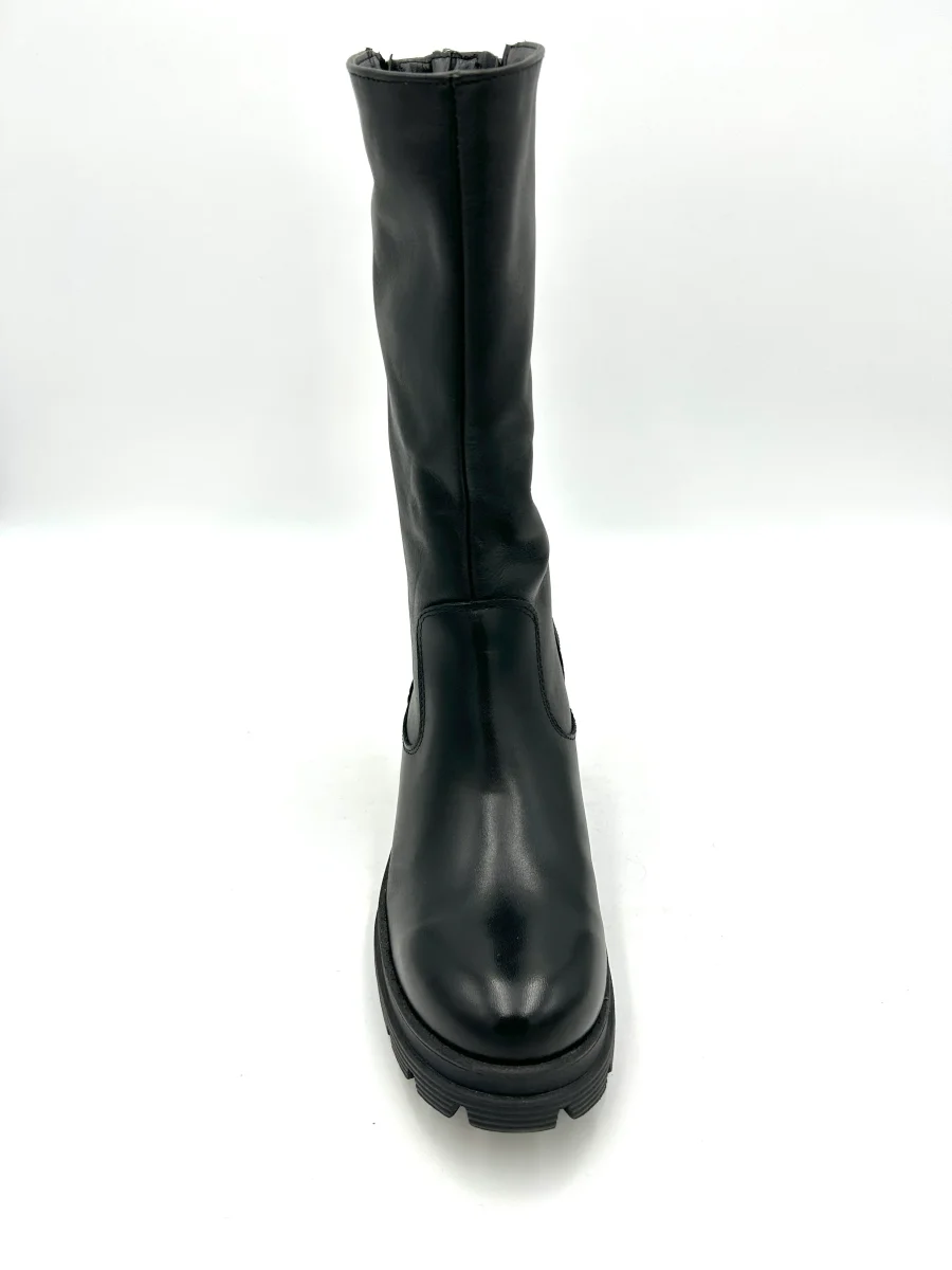 Made in italy Stivale con zeppa vera pelle - nero - immagine 4