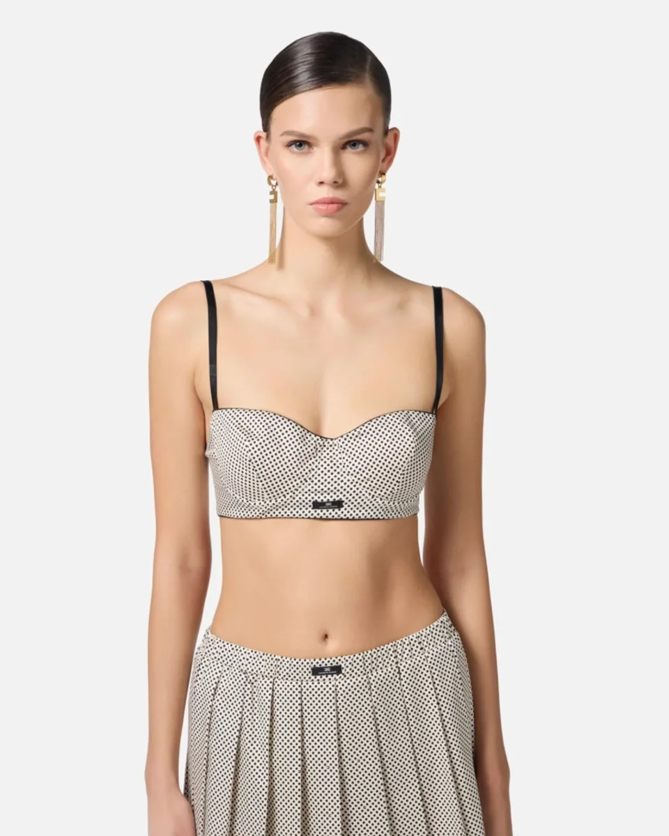 Reggiseno in cotone con stampa pois - immagine 4