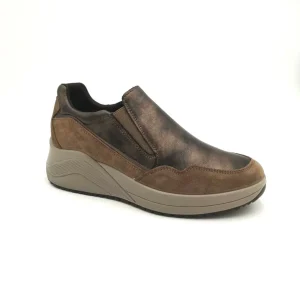 Igi&co Sneakers Slip on con zeppa in pelle - marrone (memory foam)