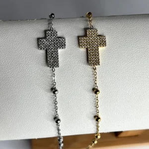 Bracciale croce zirconata - 2 colori