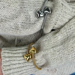 Bracciale rigido due cuori