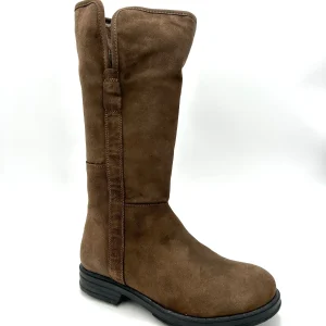 Made in italy Stivale imbottito caldo vera pelle scamosciata - tortora